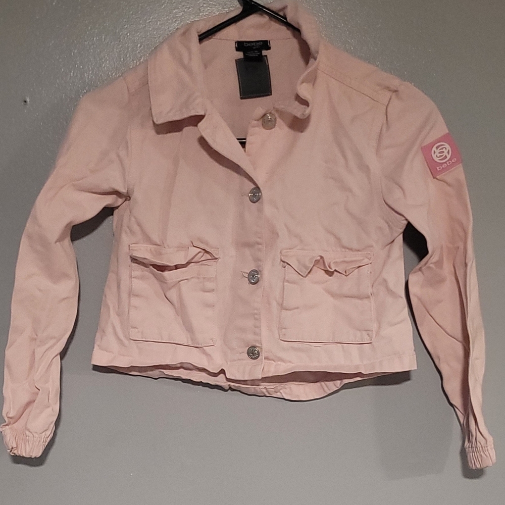 Bebe Pink Utility Jacket Lightweight Contemporary